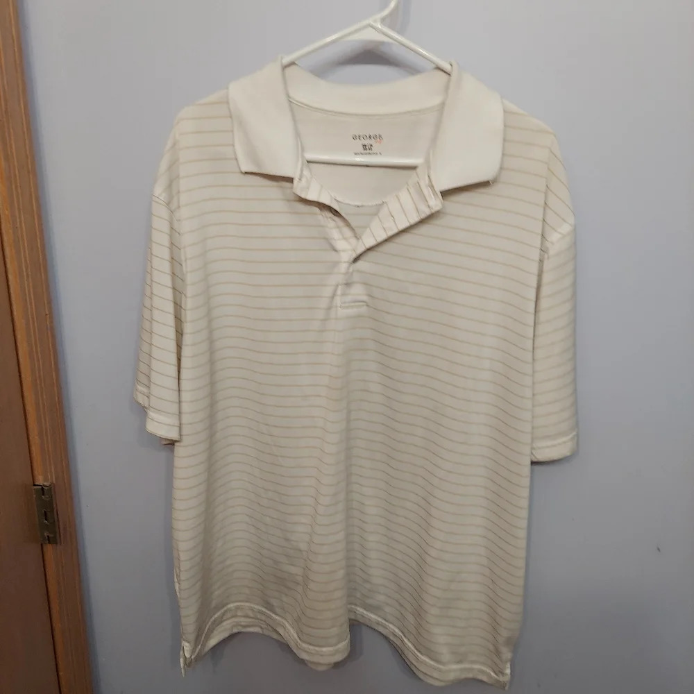 George 2x polo dress shirt striped men's  collared